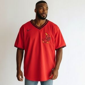 Nike St Louis Cardinals O Smith 1 Baseball Jersey Red V Neck Size L